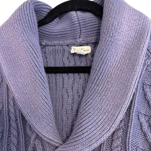 J. Crew Cotton Cable knit Shawl Collar Sweater Size L - Picture 4 of 15
